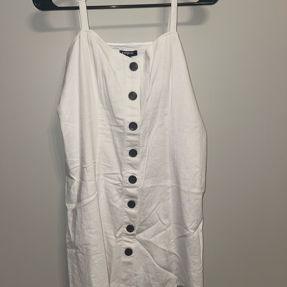 Express white button down dress